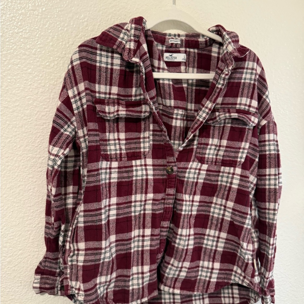 Hollister Red Plaid Flannel Shirt